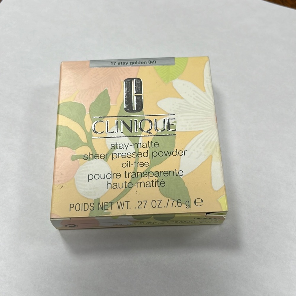Clinique Stay Matte Pressed Powder * New In Box * Stay Golden